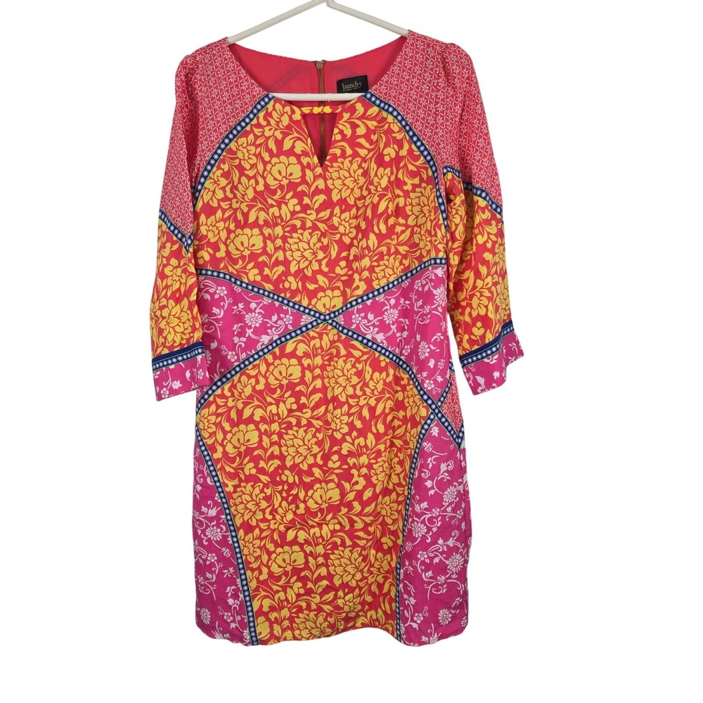 Laundry By Shelli Segal Lagen Look Midi Dress 6 Womens Geometric Cottage Core